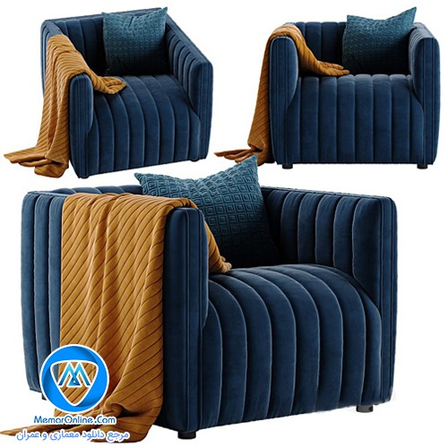 دانلود آبجکت مبل راحتی مدرن تک نفره برای 3dmax